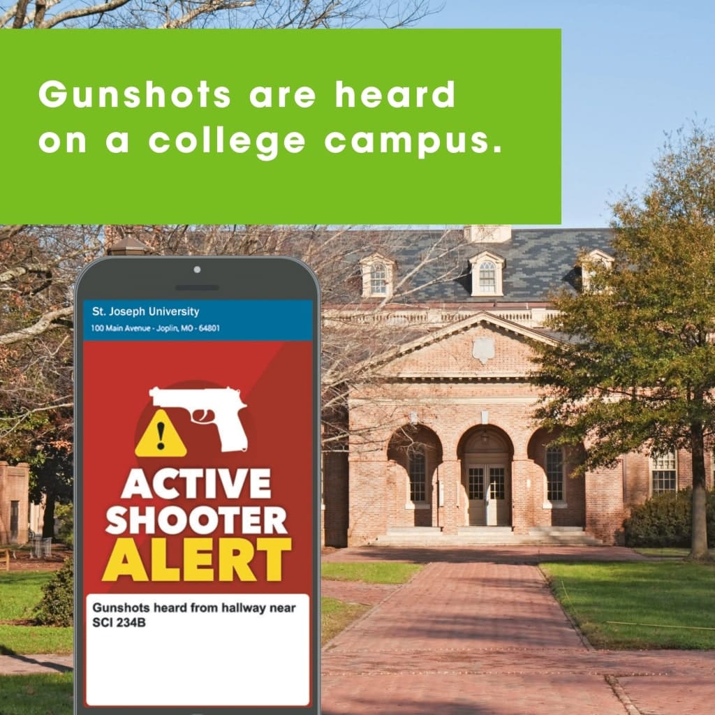 Phone showing a active shooter alert