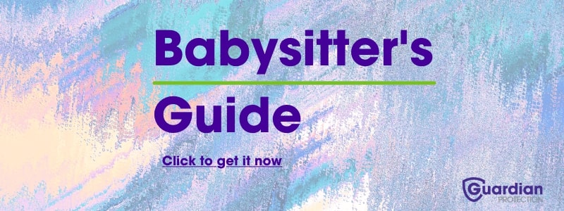 Graphic cover for Guardian Protection's Babysitter's Guide downloadable resource