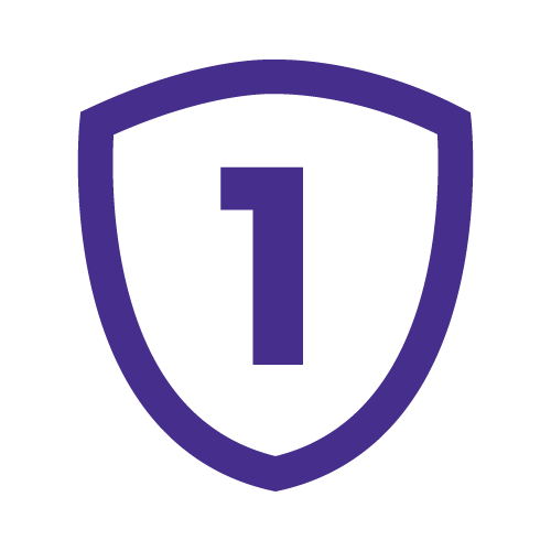 Shield with number one