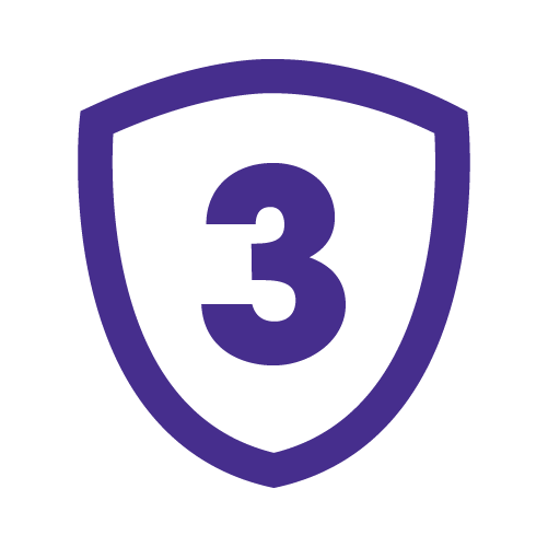 Shield with number three