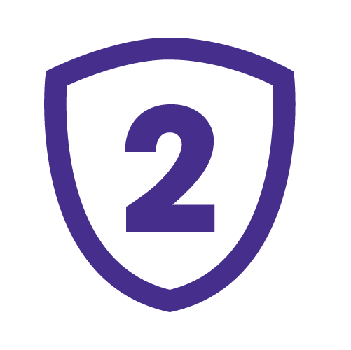 Shield with number two