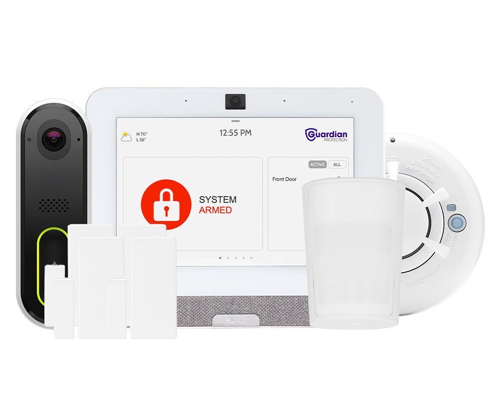 Guardian Protection home security system with a video doorbell camera