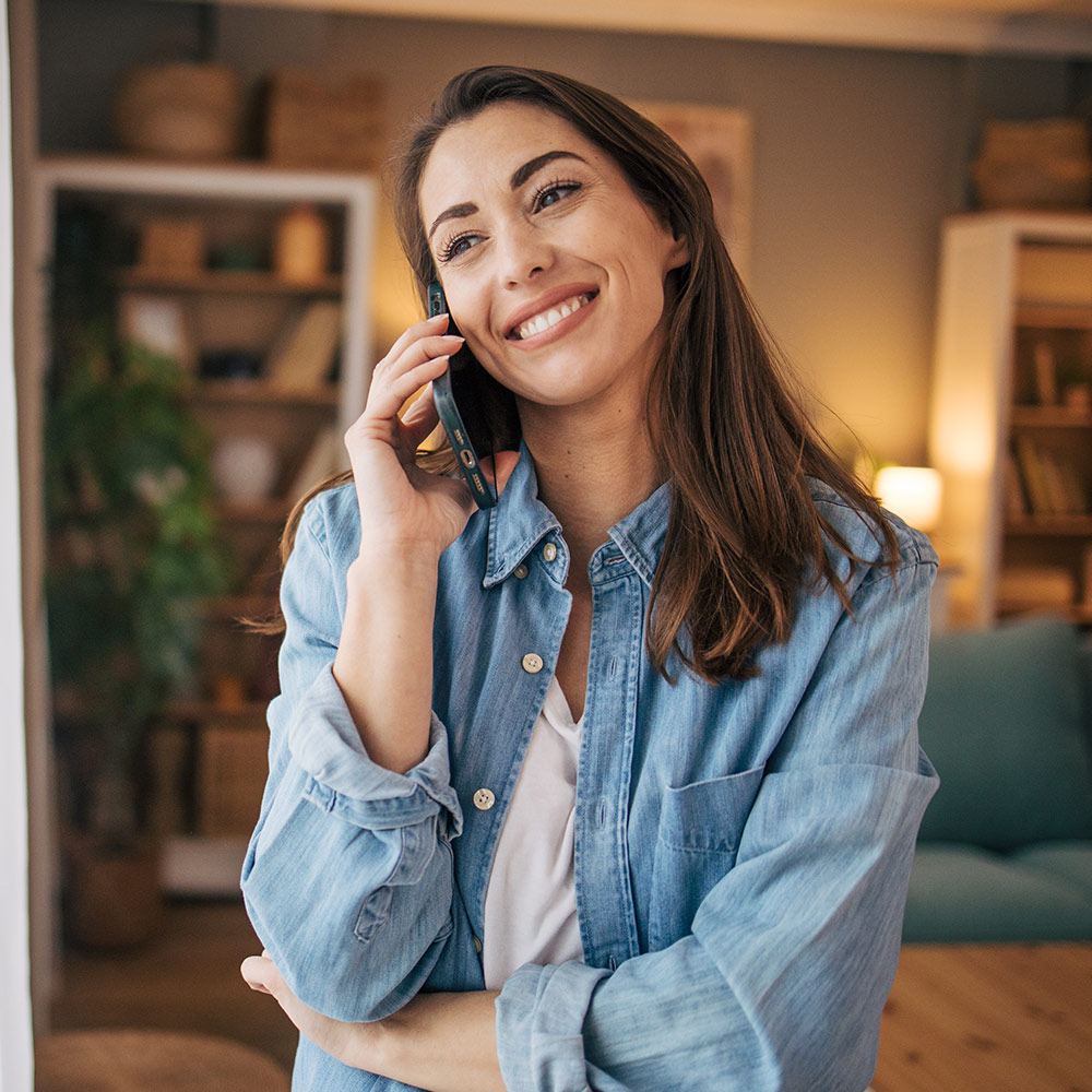 Woman calling Guardian Protection to let them know she is moving