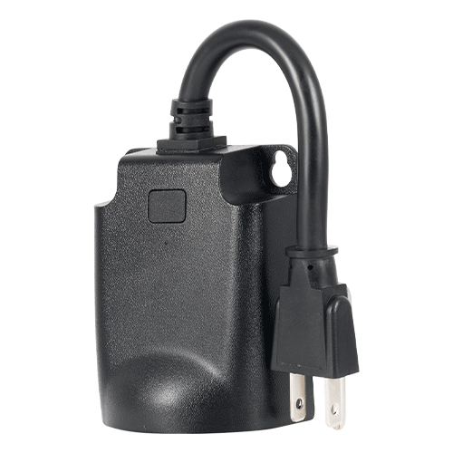 Right side view of Guardian Protection's outdoor smart plug