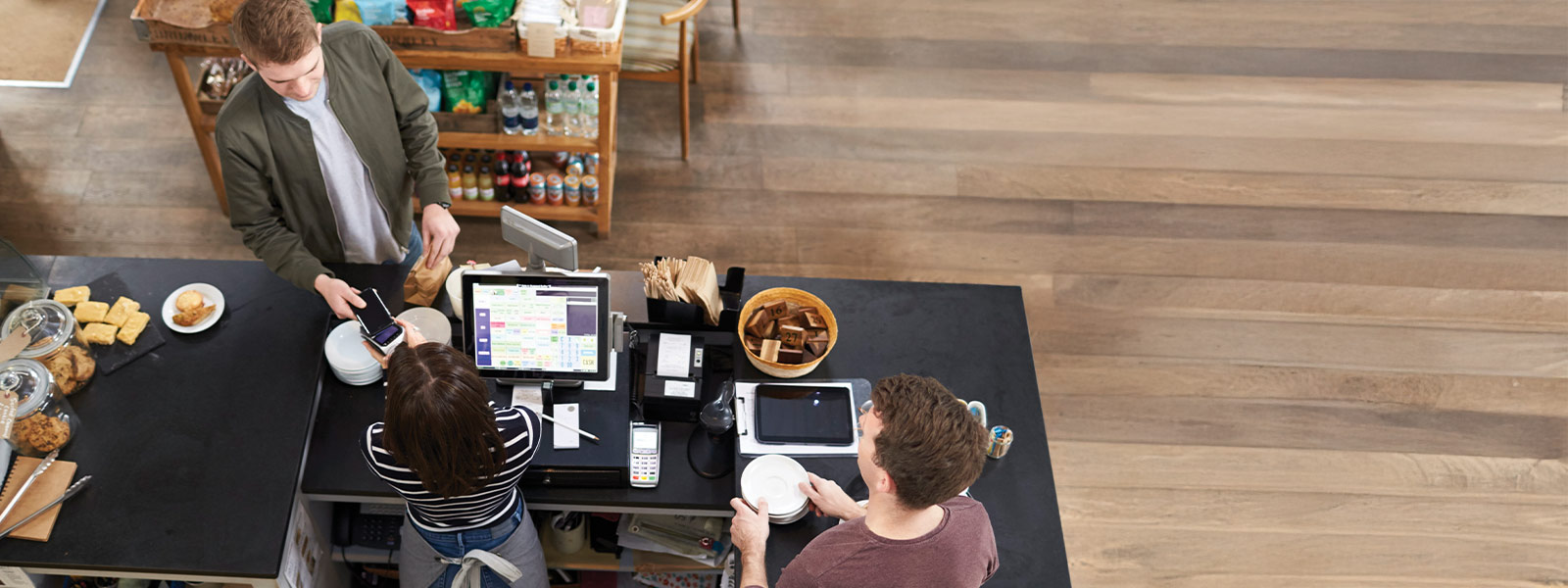 Business checkout space viewed from a Guardian Protection business security camera