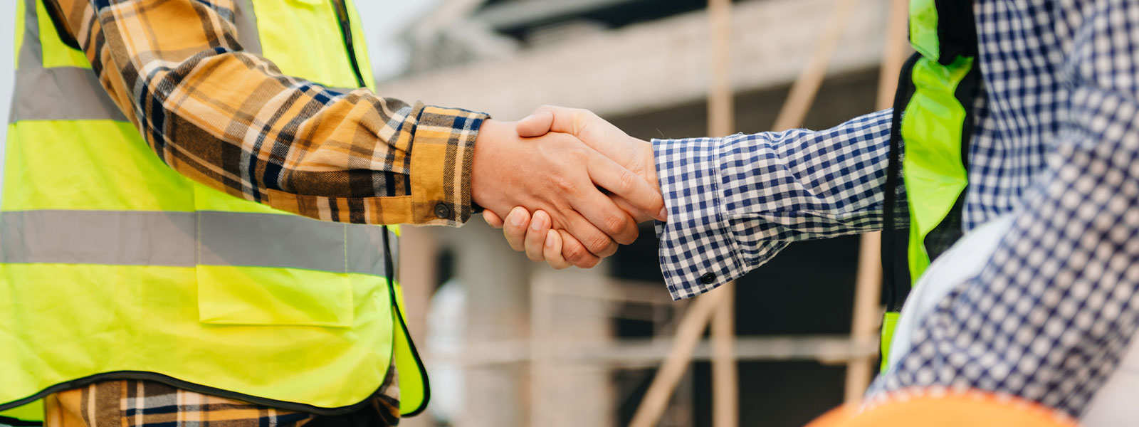 Contractor shaking hands