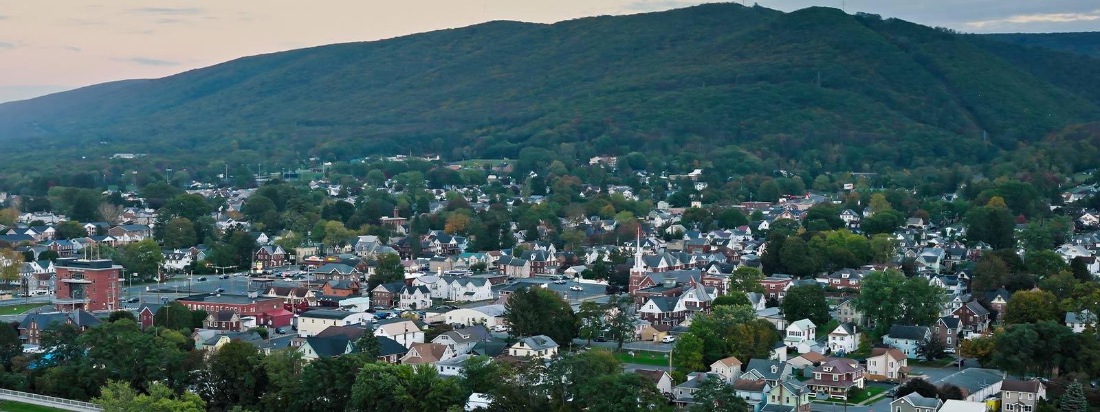 Aerial view of Williamsport, PA