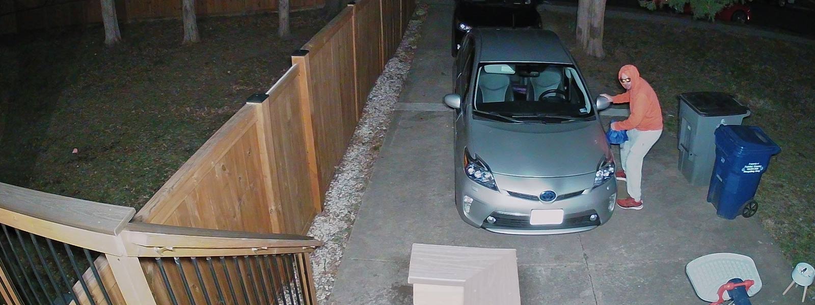 Burglar caught breaking into car with Guardian Protection's smart AI Deterrence feature
