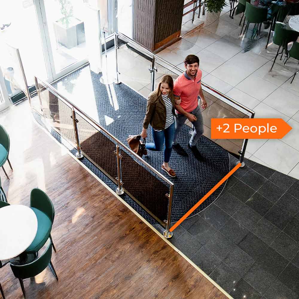 View from Guardian Protection's video analytics to show two customers waiting to be seated at a restaurant