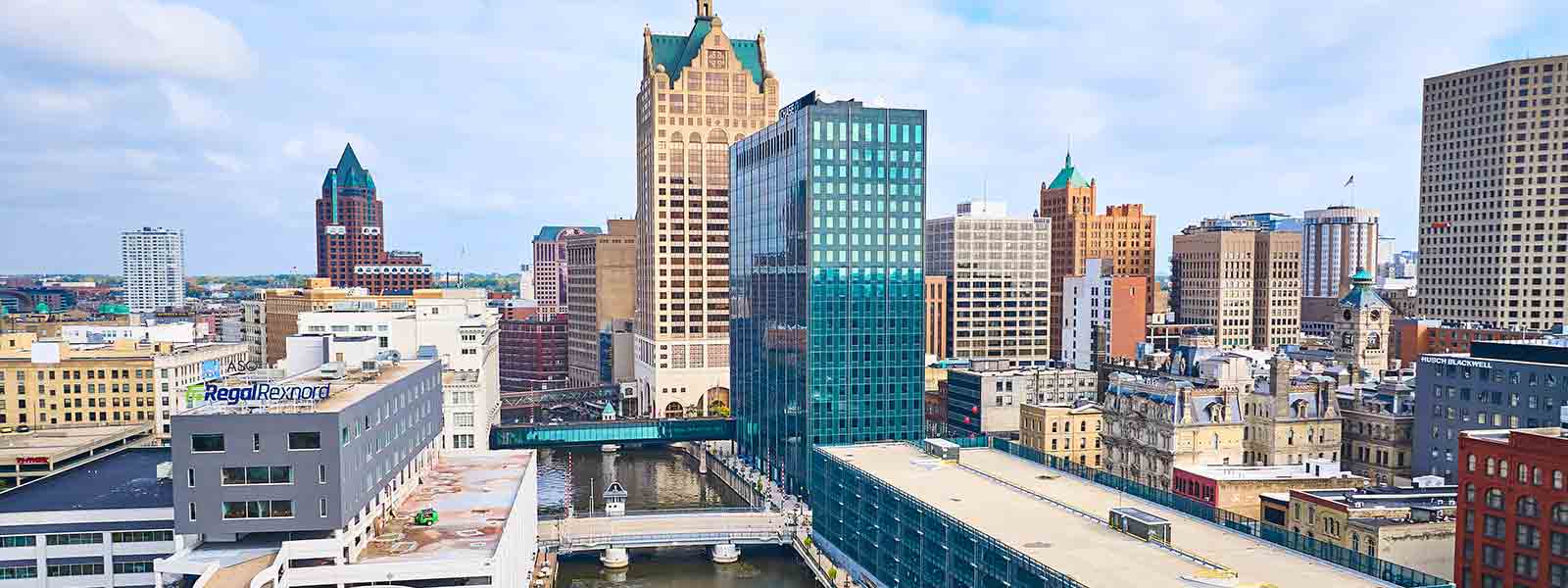 Cityscape of Milwaukee , WI