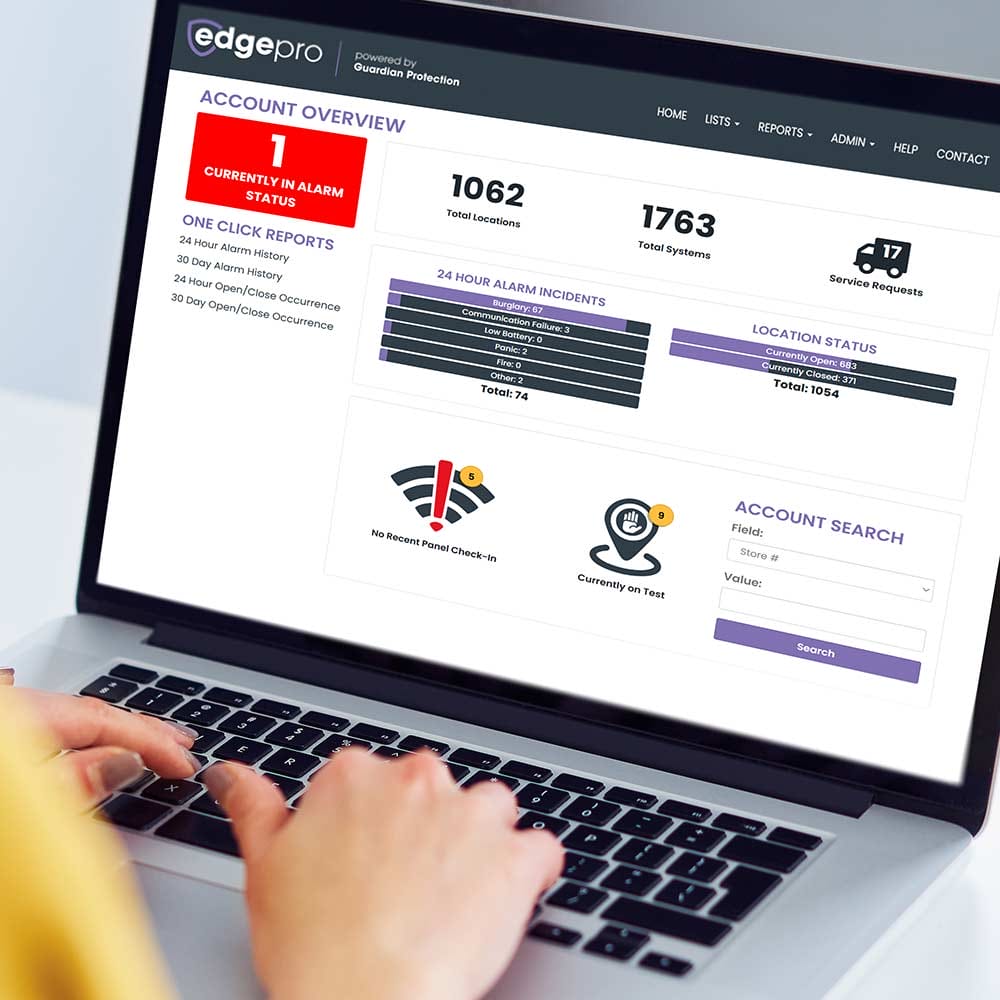 Person viewing EdgePro on Laptop screen