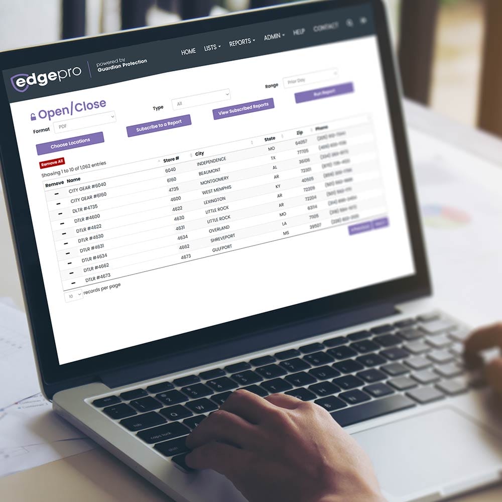 Person viewing EdgePro on Laptop screen